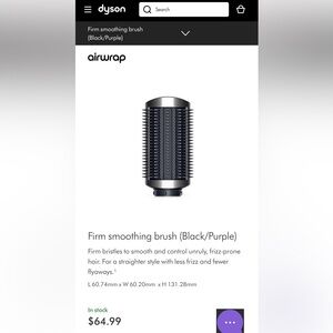 Dyson Airwrap Smoothing Brush - Black and Purple